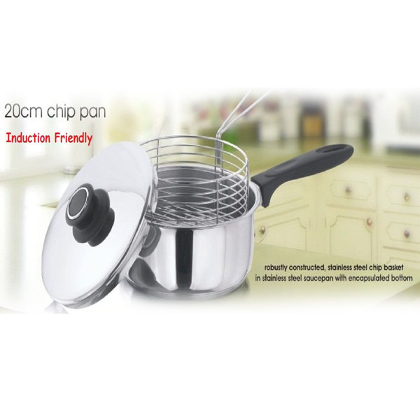 Belfry Kitchen Stainless Steel INDUCTION Deep Chip Pan Fryer ROBUST